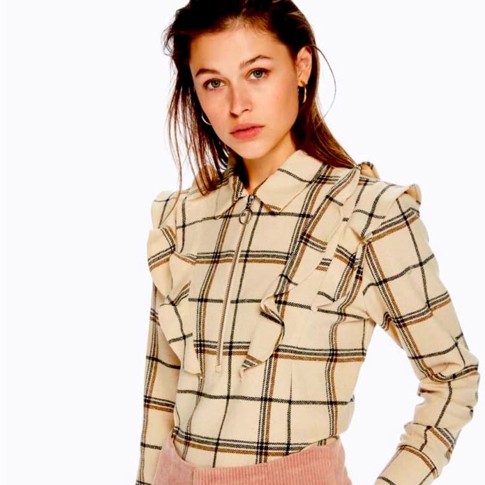 Scotch & Soda plaid ruffle shirt